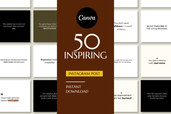 Download POSITIVE 50 INSTAGRAM POST TEMPLATE - Premium Bundle