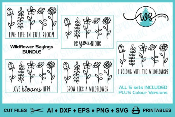 Download Wildflower Sayings Bundle Svg Flowers - Premium Bundle