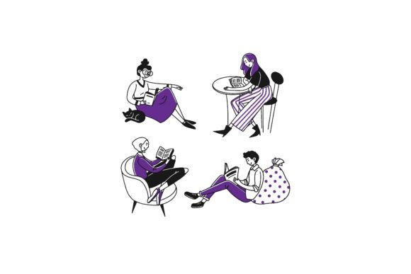 Download Students or Book Readers. People Reading - Readers Collection