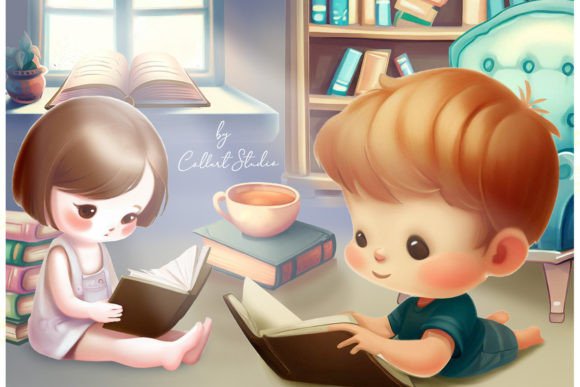 Download Cute Readers Clipart, Books, Booklocers - Readers Collection