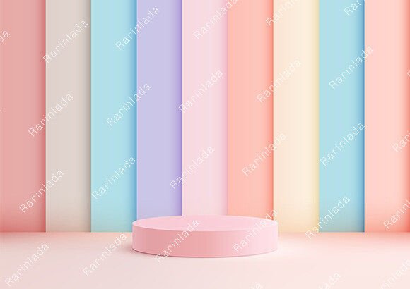 Download 3D Pink Podium on Rainbow Pastel Color - Pastel color Collection
