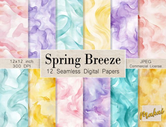 Download 12 Swirled Pastel Color Seamless Pattern - Pastel color Collection